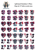 Goth Girl Valentine 3 - Clipart Mini