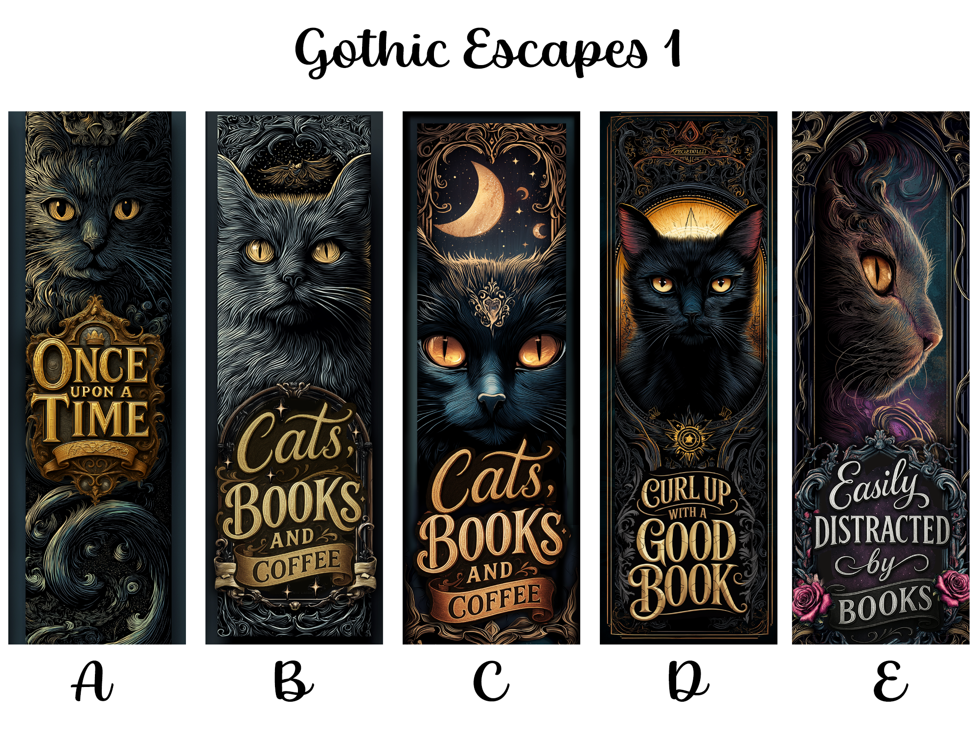 Gothic Escapes Bookmarks: Sheet 1