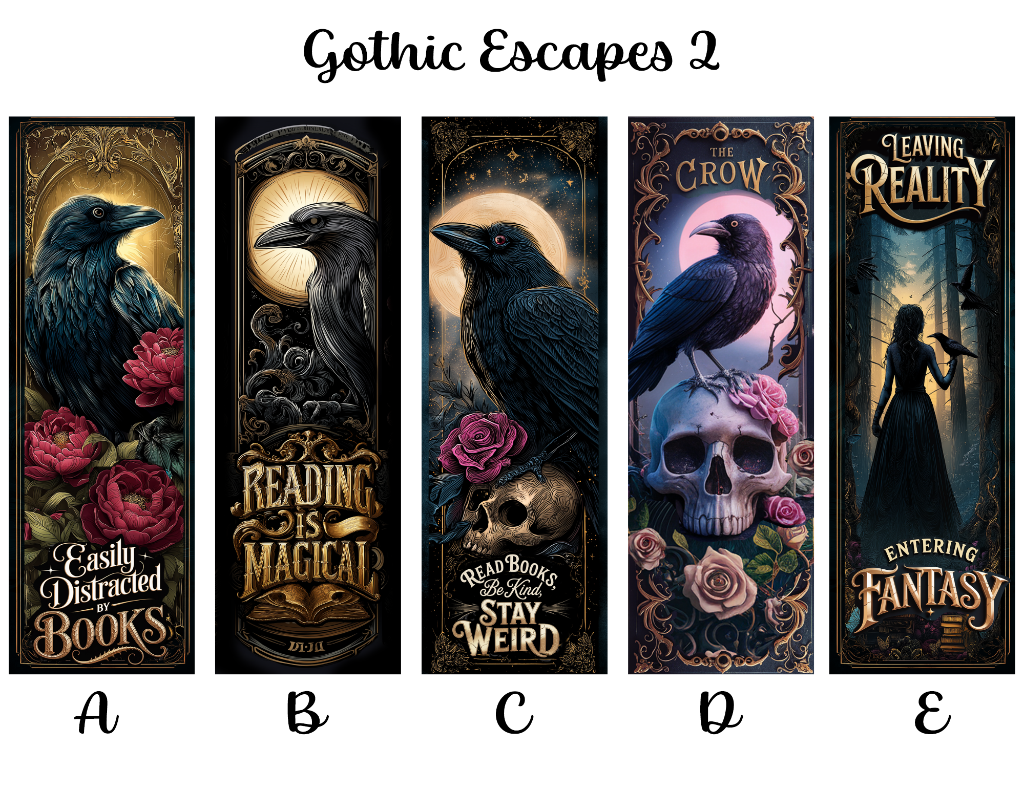Gothic Escapes Bookmarks: Sheet 2