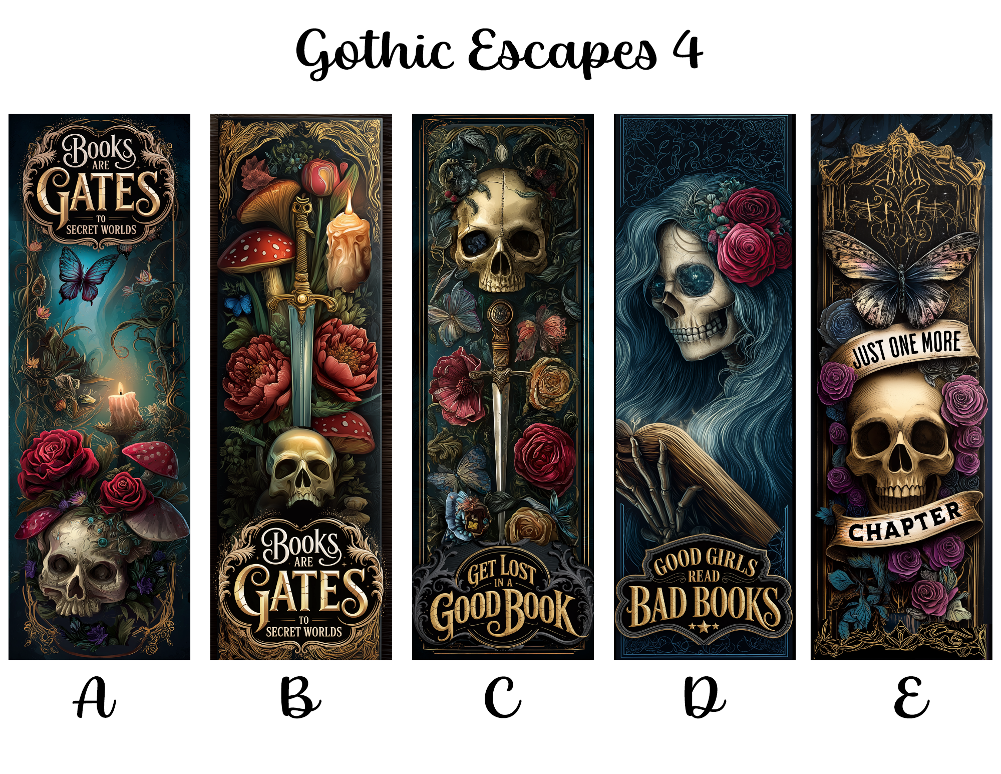 Gothic Escapes Bookmarks: Sheet 4