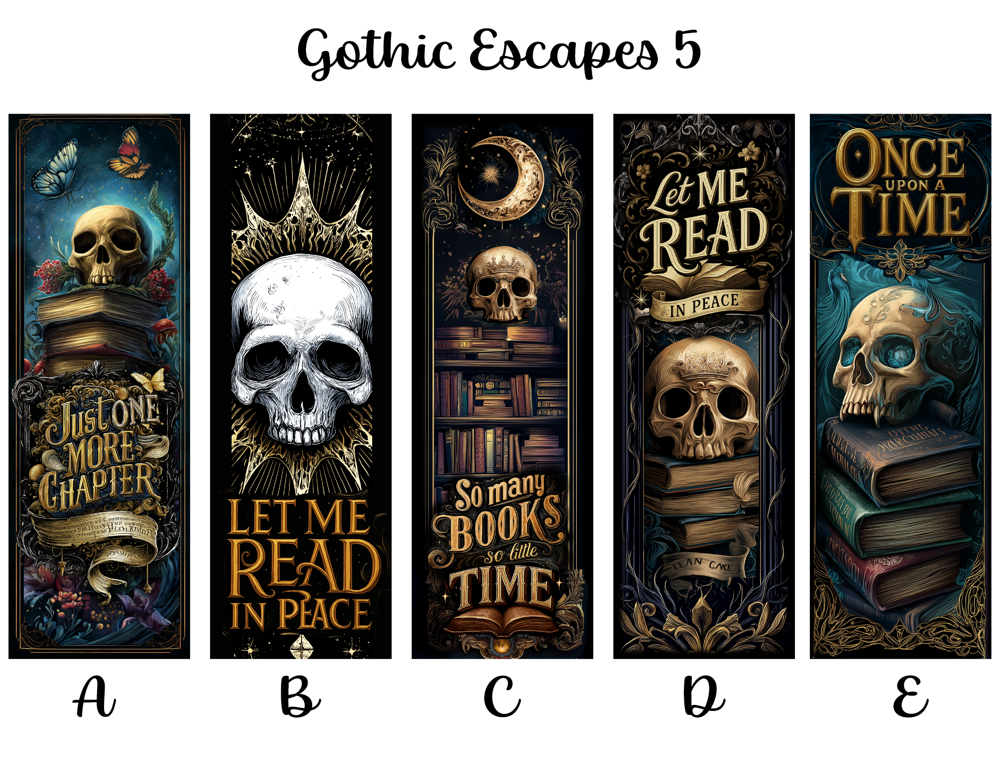 Gothic Escapes Bookmarks: Sheet 5