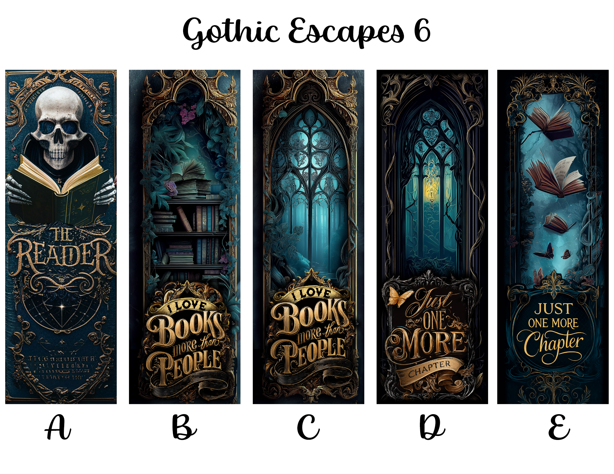 Gothic Escapes Bookmarks: Sheet 6