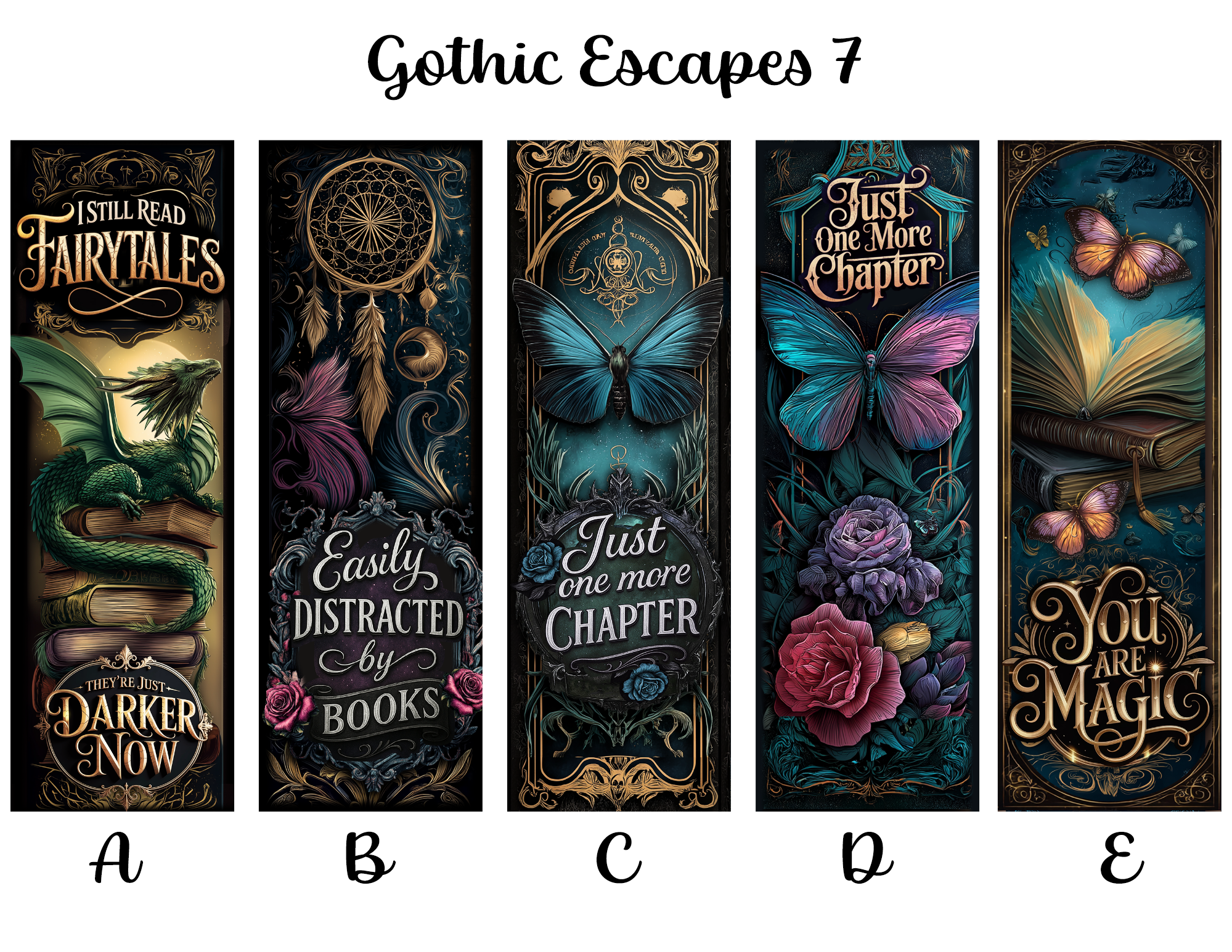Gothic Escapes Bookmarks: Sheet 7