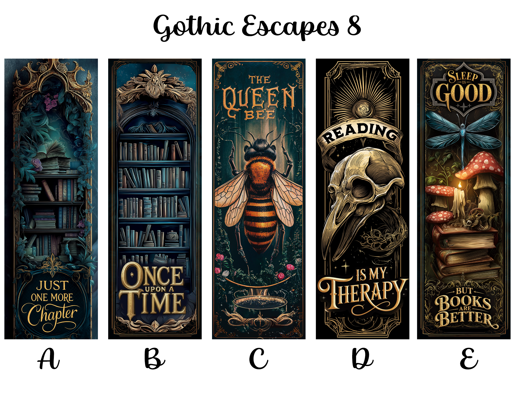 Gothic Escapes Bookmarks: Sheet 8