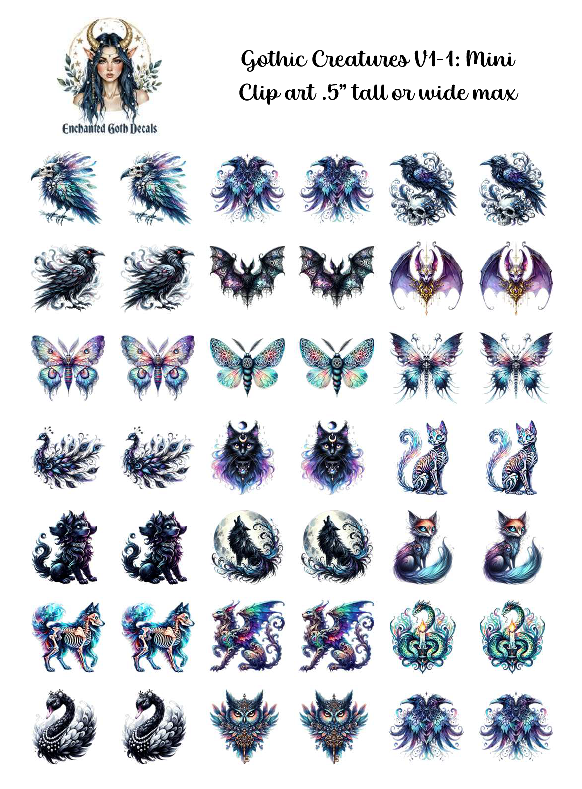 Gothic Creatures V1:1 - Clipart Mini