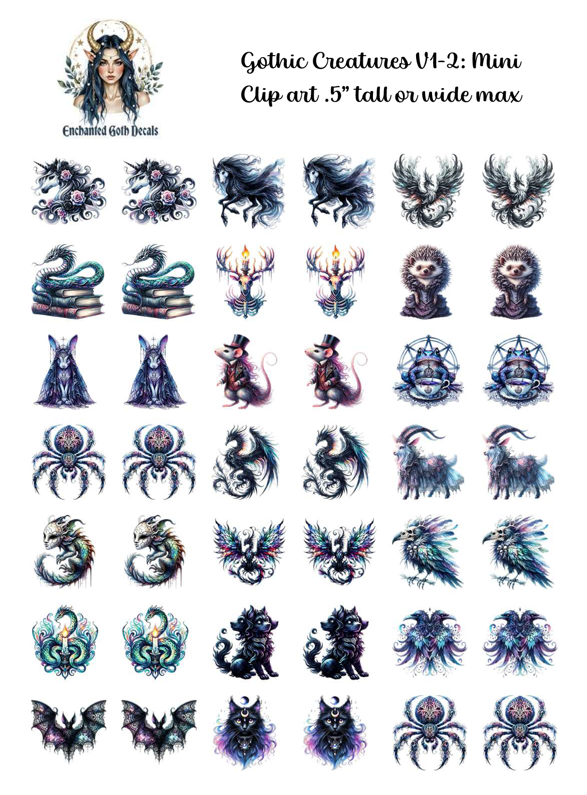 Gothic Creatures V1:2 - Clipart Mini