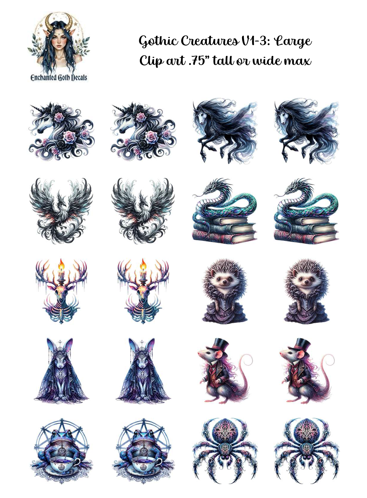 Gothic Creatures V1:3 - Clipart