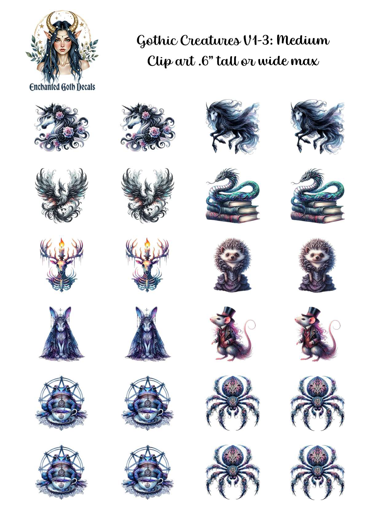 Gothic Creatures V1:3 - Clipart