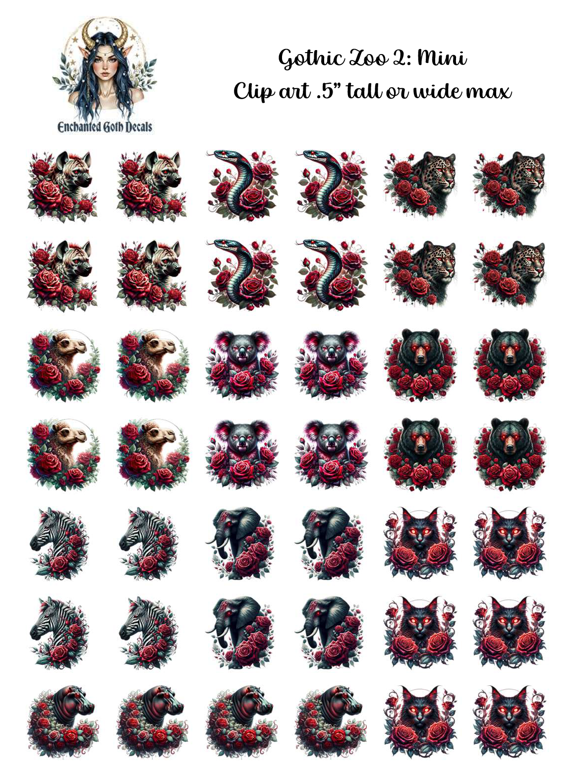Gothic Zoo 2 - Clipart Mini