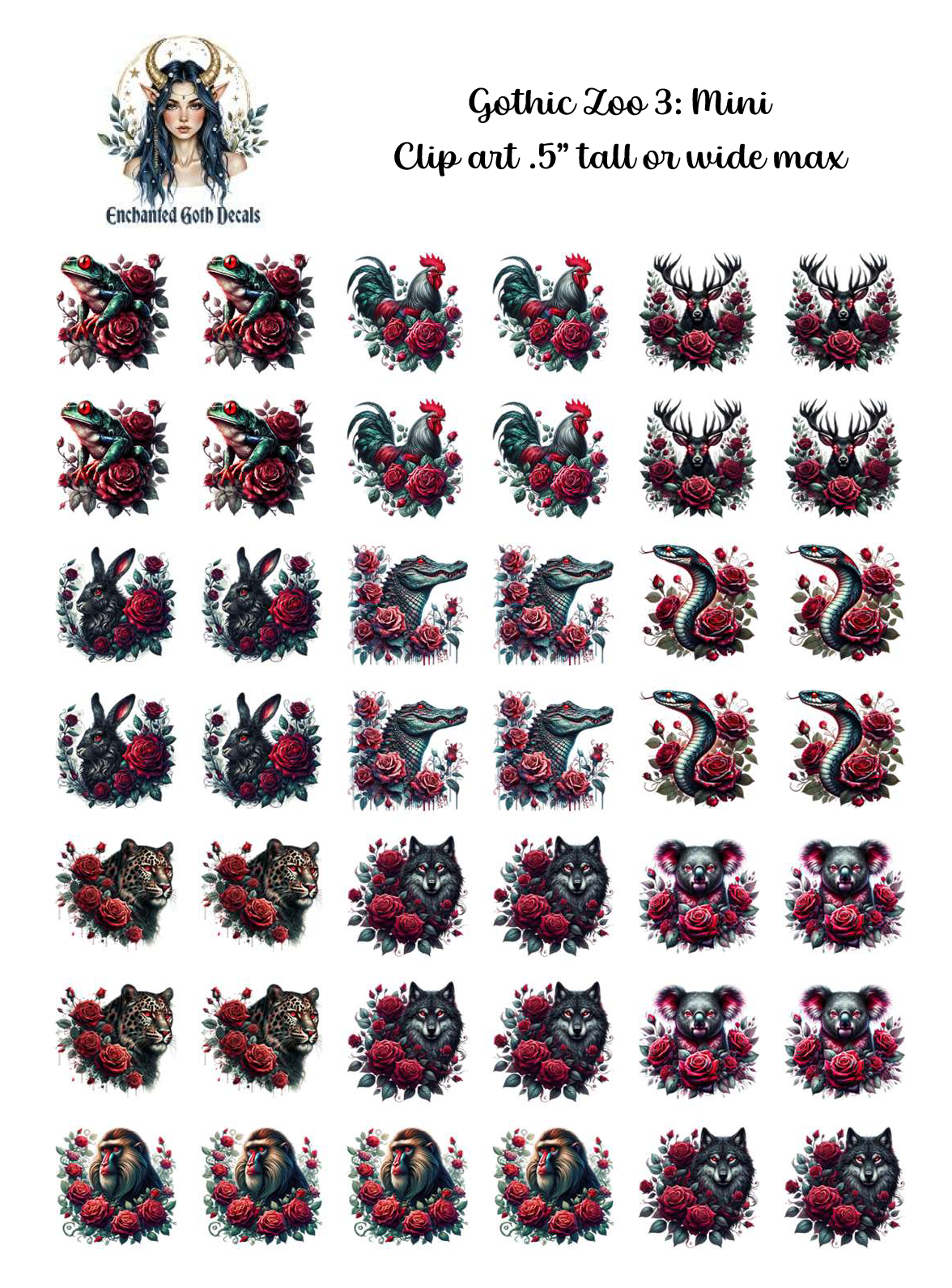 Gothic Zoo 3 - Clipart Mini