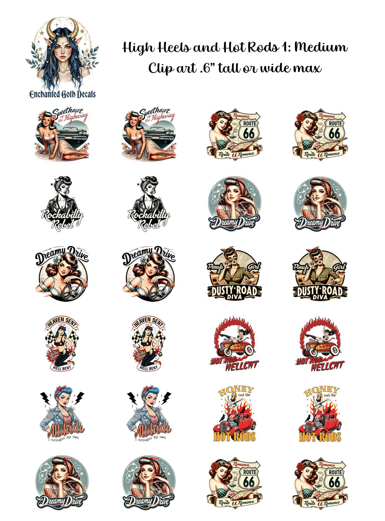 High Heels & Hot Rods 1 - Clipart