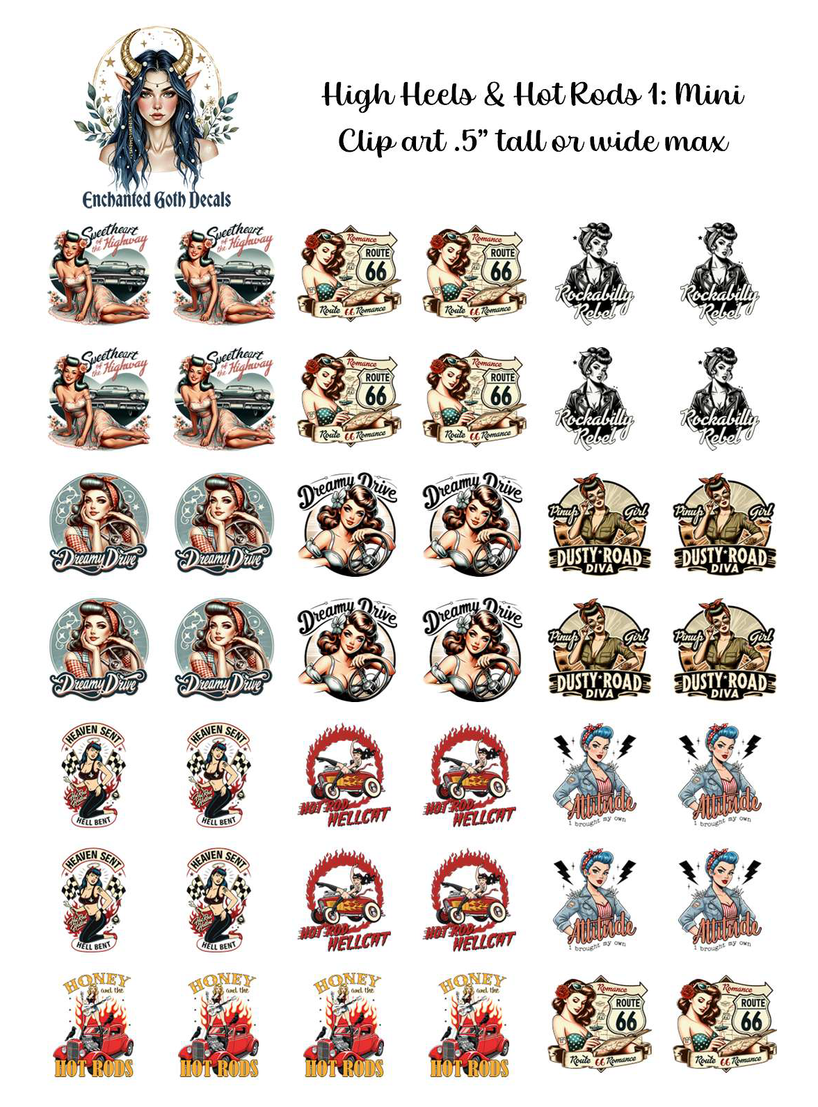 High Heels & Hot Rods 1 - Clipart Mini