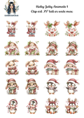 Holly Jolly Animals 1 - Clipart