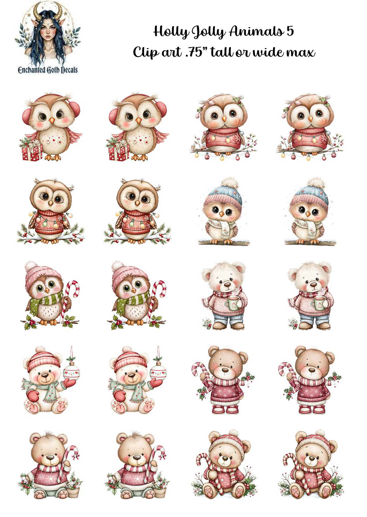 Holly Jolly Animals 5 - Clipart