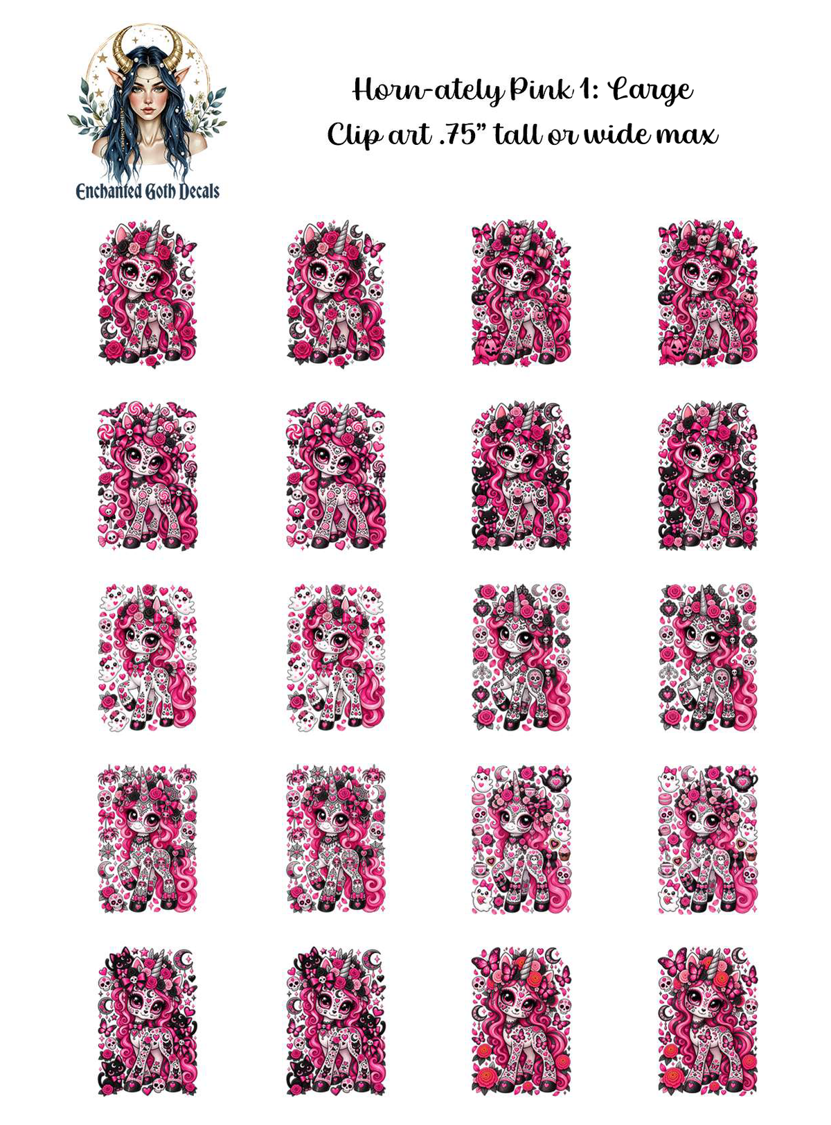 Horn-ately Pink 1 - Clipart