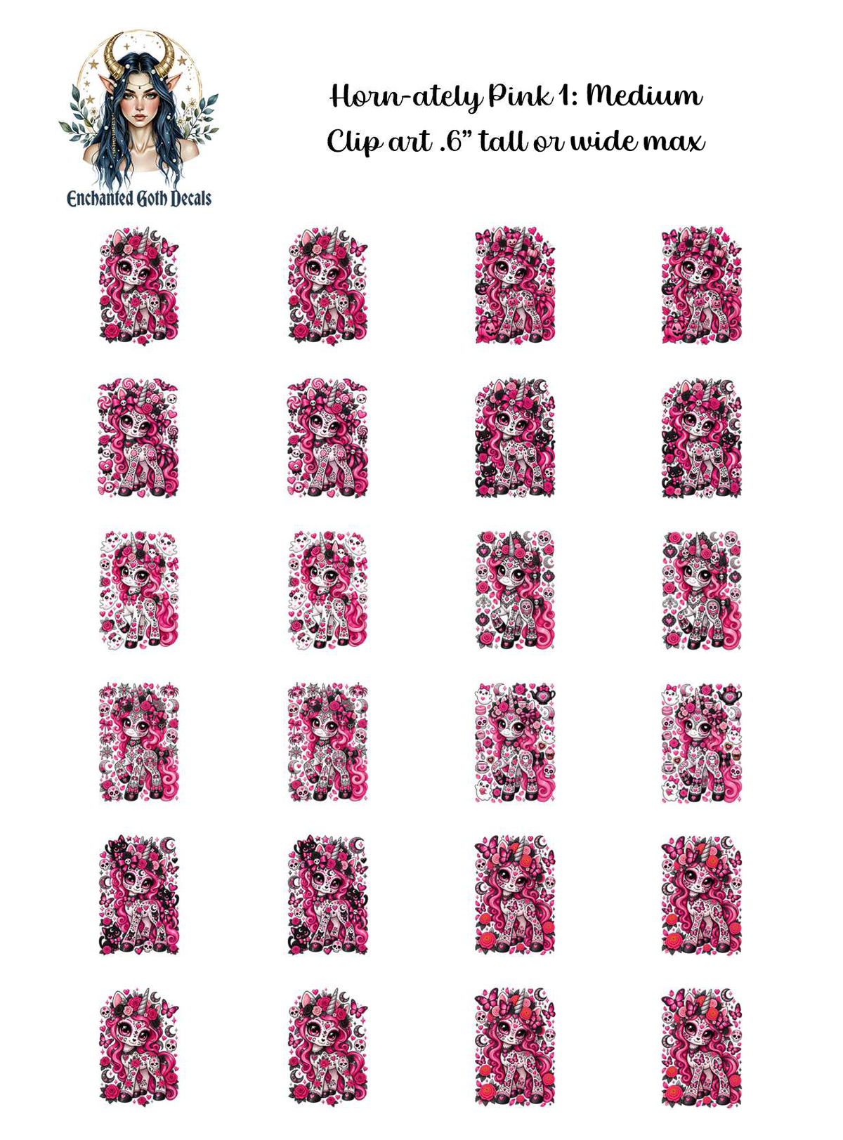 Horn-ately Pink 1 - Clipart