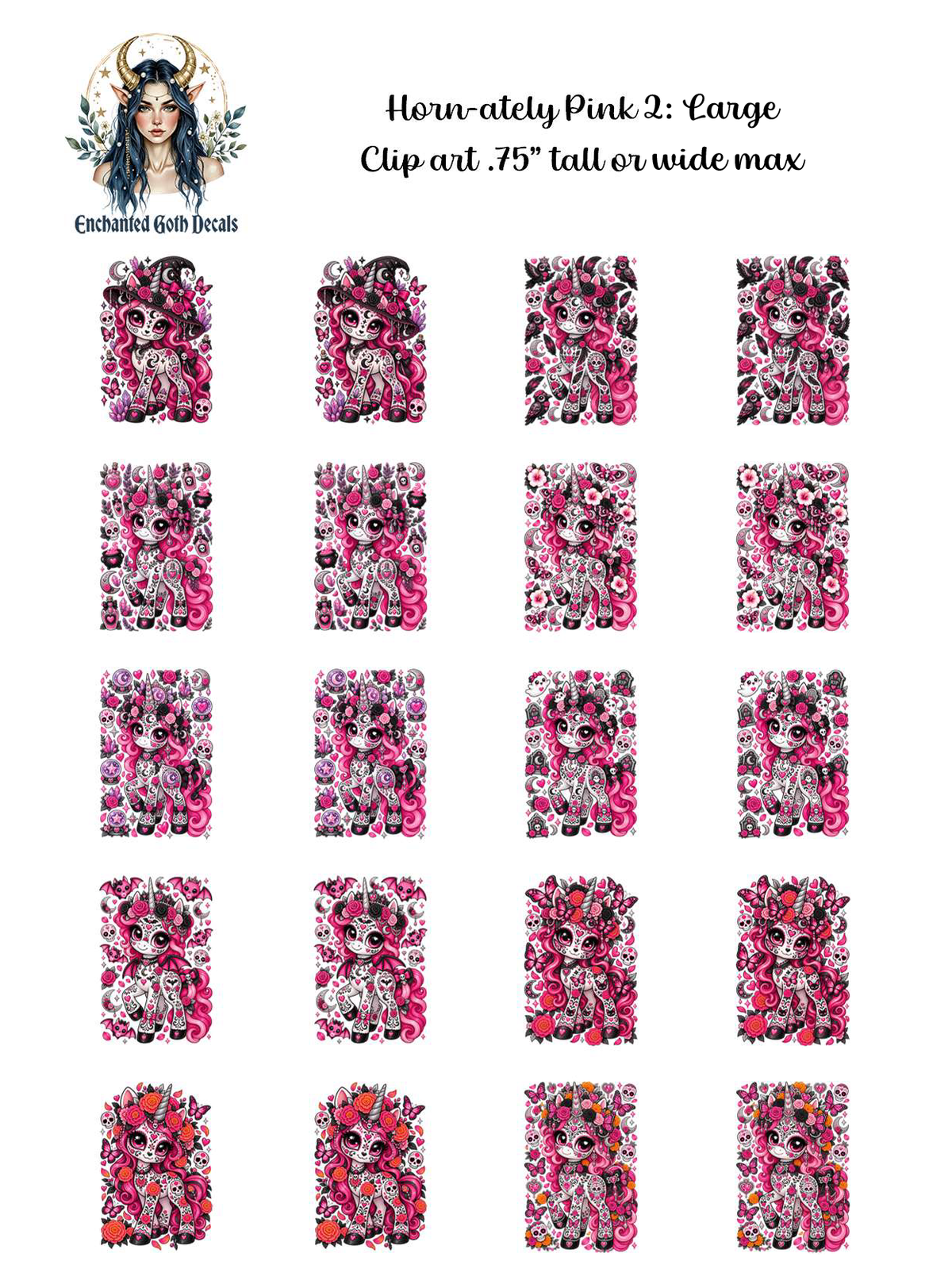 Horn-ately Pink 2 - Clipart