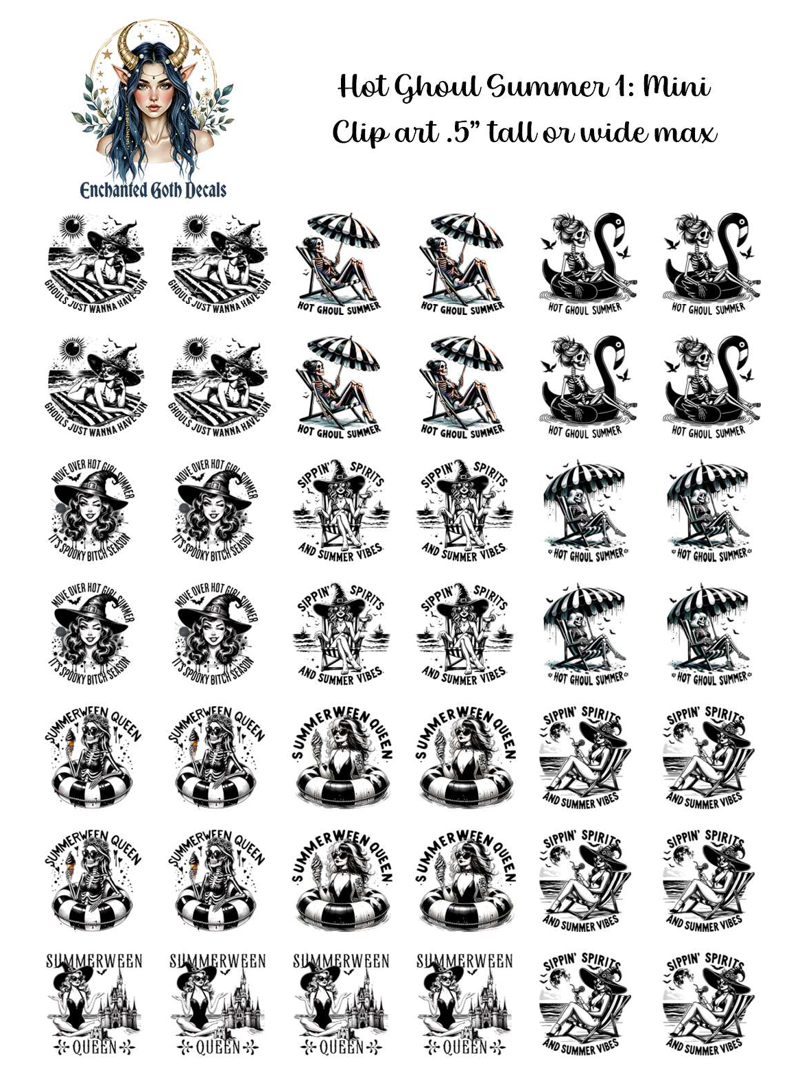 Hot Ghoul Summer 1 - Clipart Mini