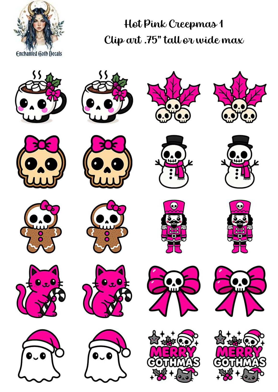 Hot Pink Creepmas 1 - Clipart