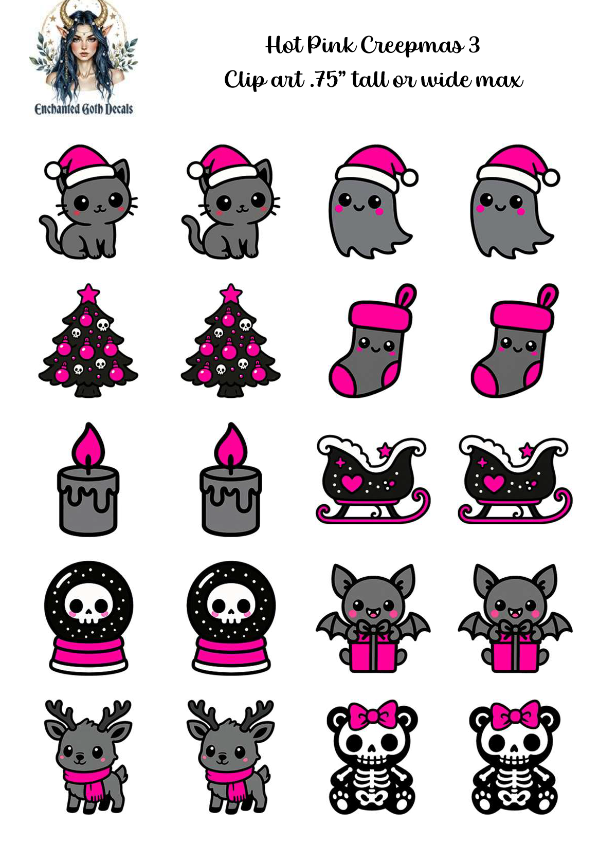 Hot Pink Creepmas 3 - Clipart