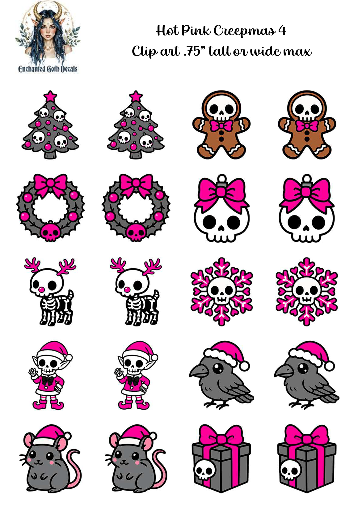 Hot Pink Creepmas 4 - Clipart
