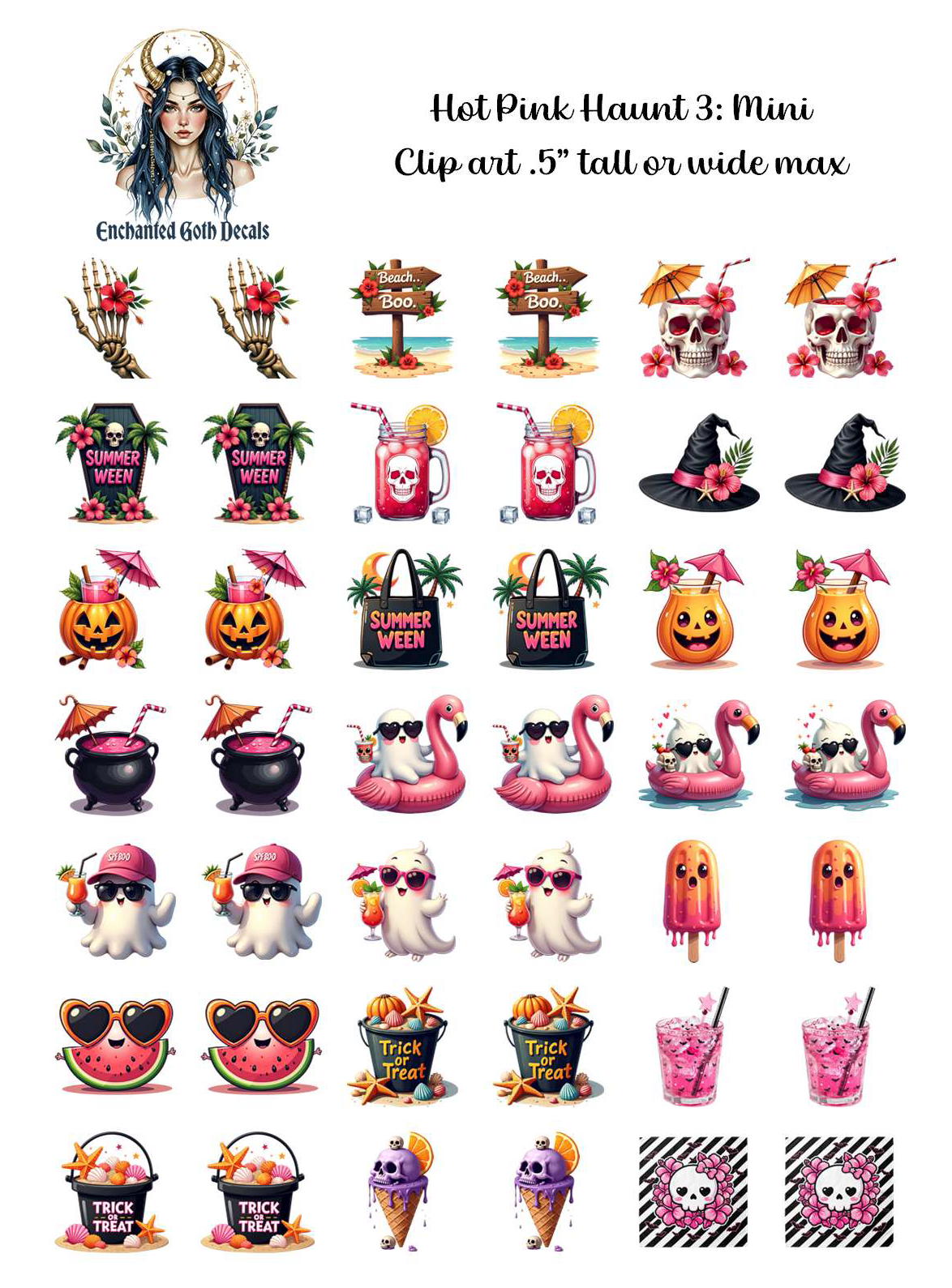Hot Pink Haunt 3 - Clipart Mini