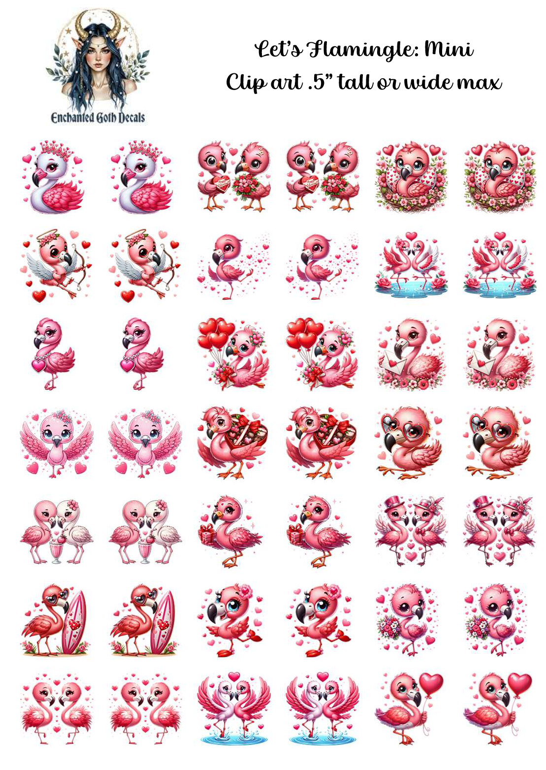 Let's Flamingle 1 - Clipart Mini