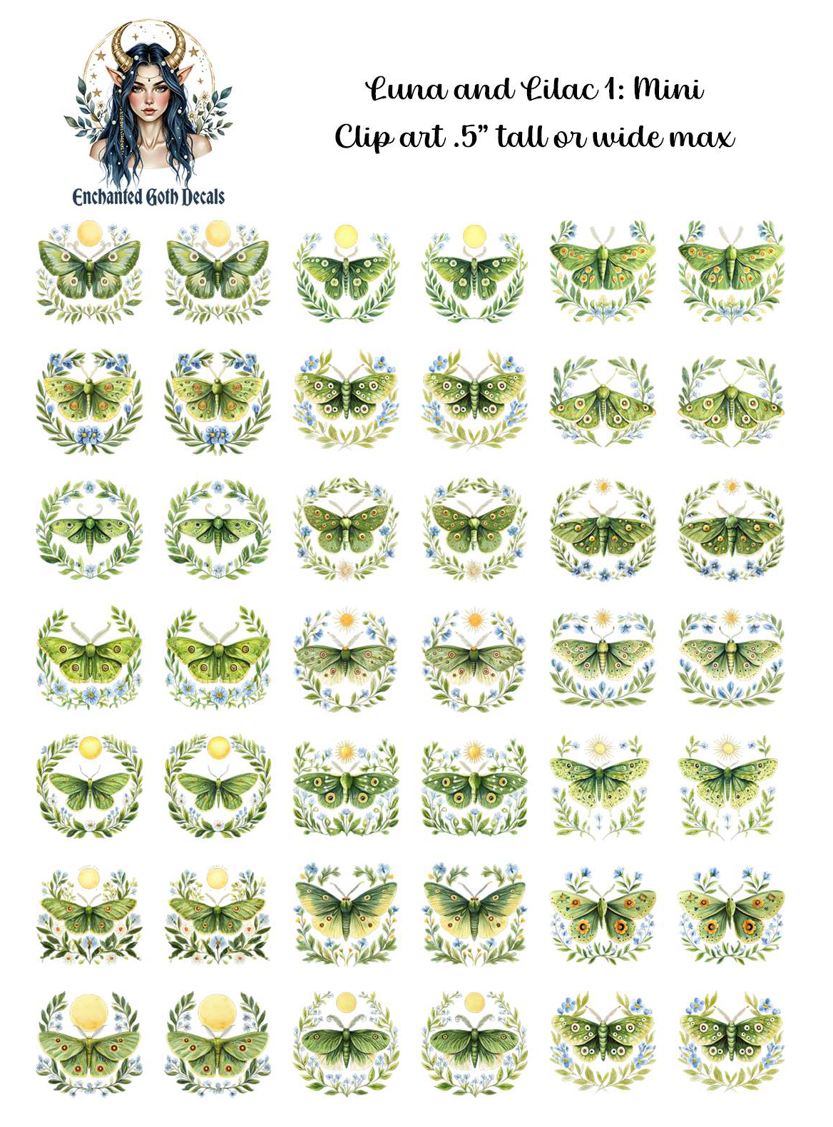 Luna and Lilac 1 - Clipart Mini