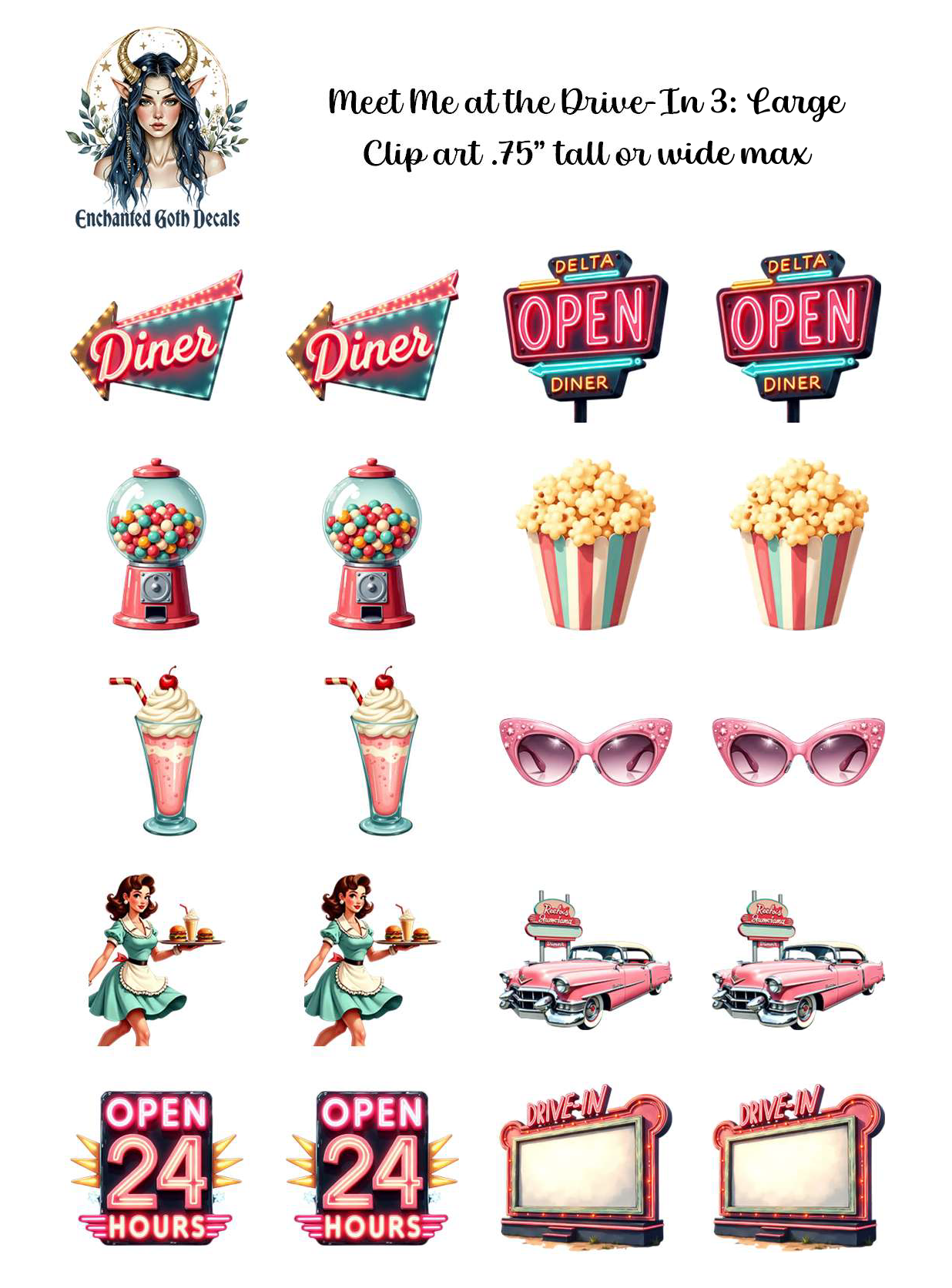 Meet Me at the Drive-In 3 - Clipart