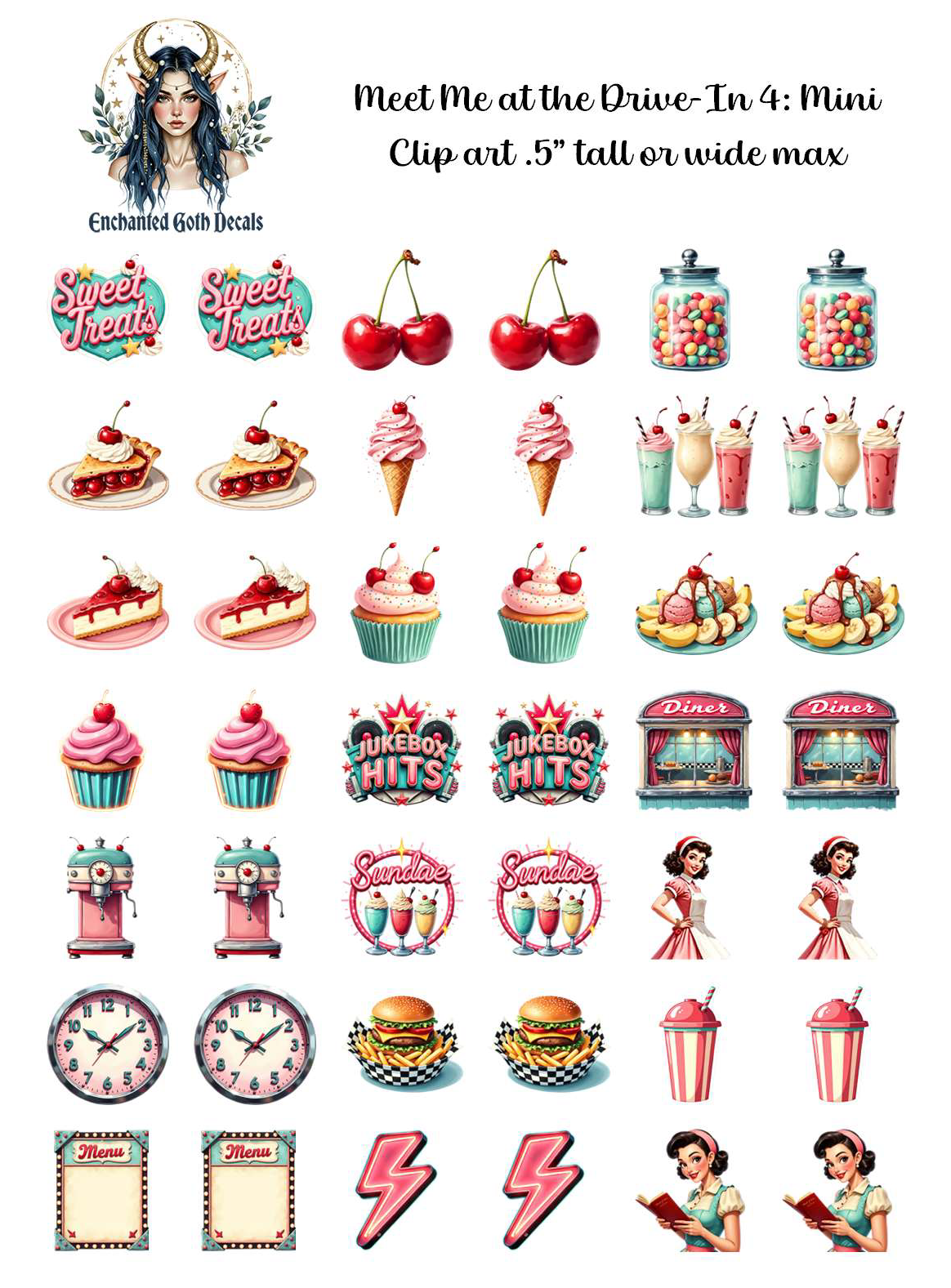 Meet Me at the Drive-In 4 - Clipart Mini