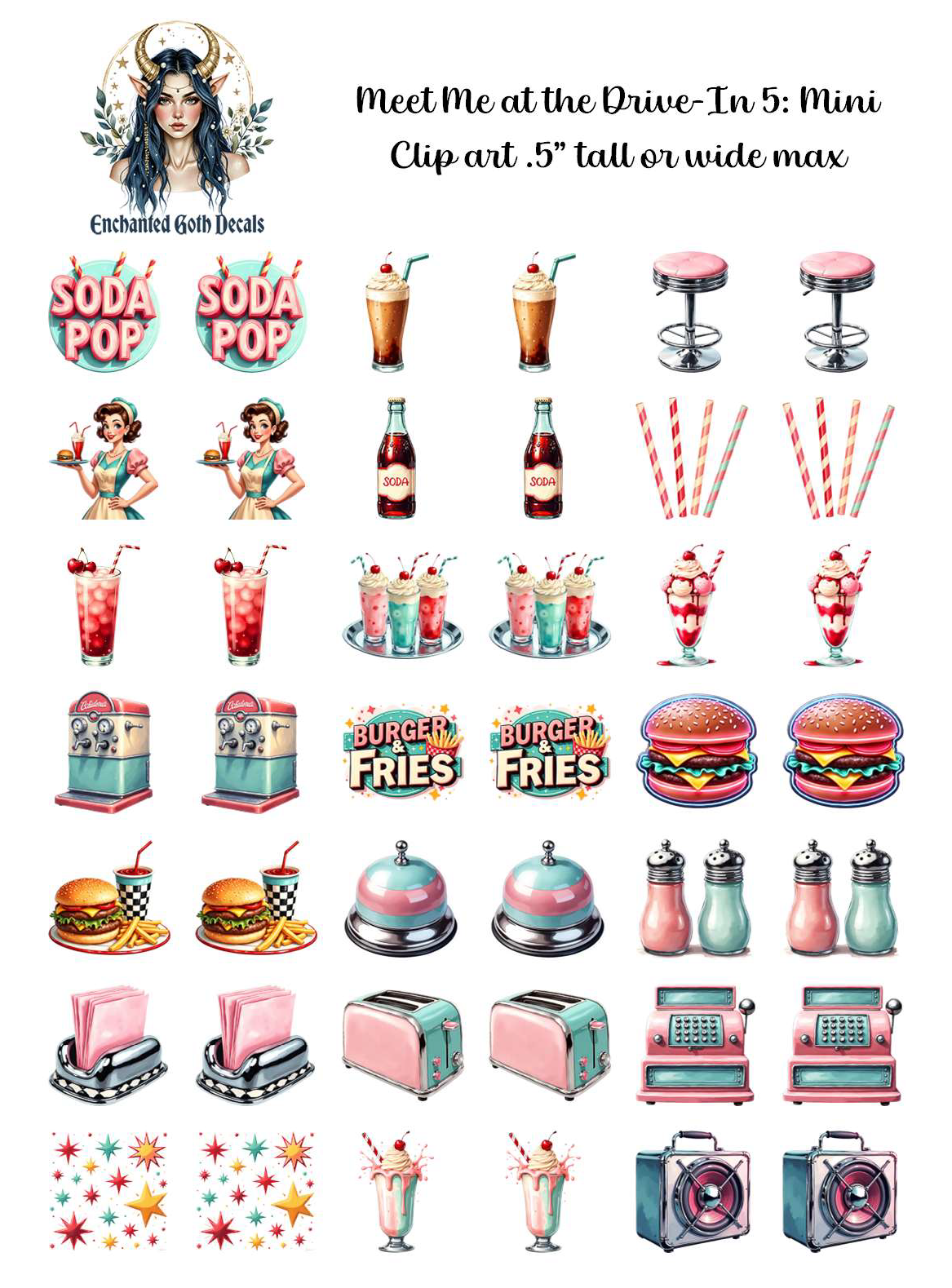 Meet Me at the Drive-In 5 - Clipart Mini