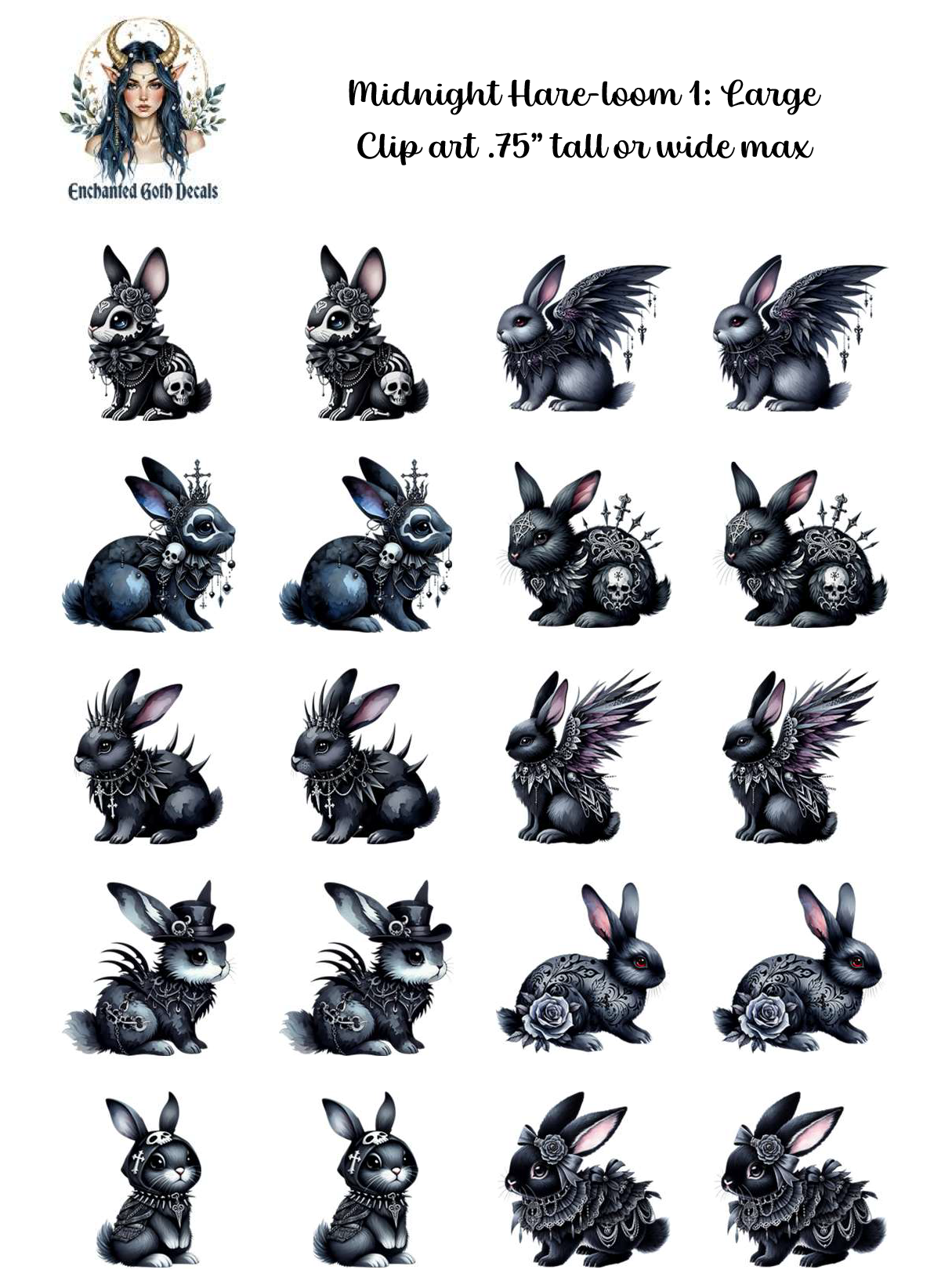Midnight Hare-loom 1 - Clipart