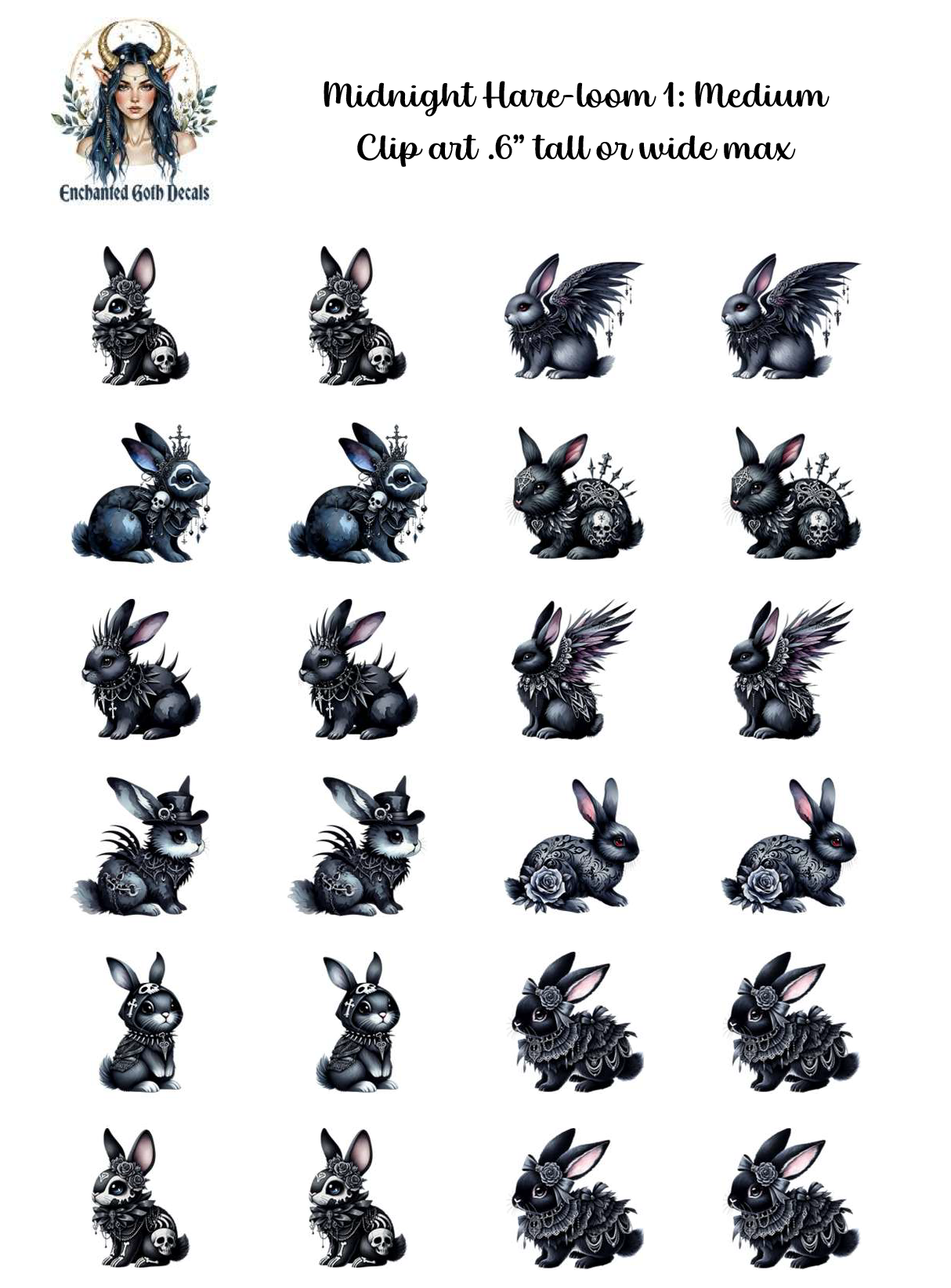 Midnight Hare-loom 1 - Clipart
