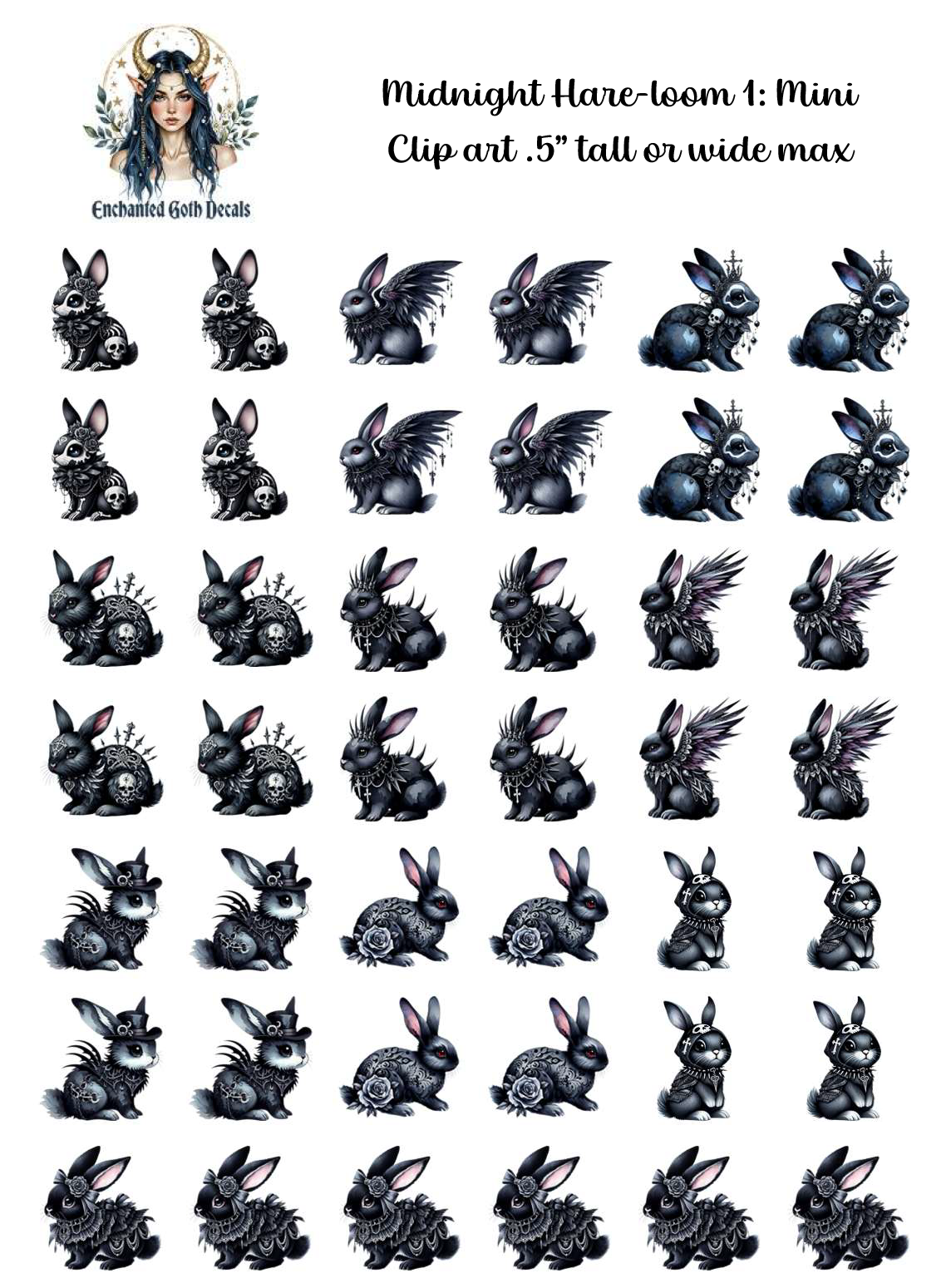 Midnight Hare-loom 1 - Clipart Mini