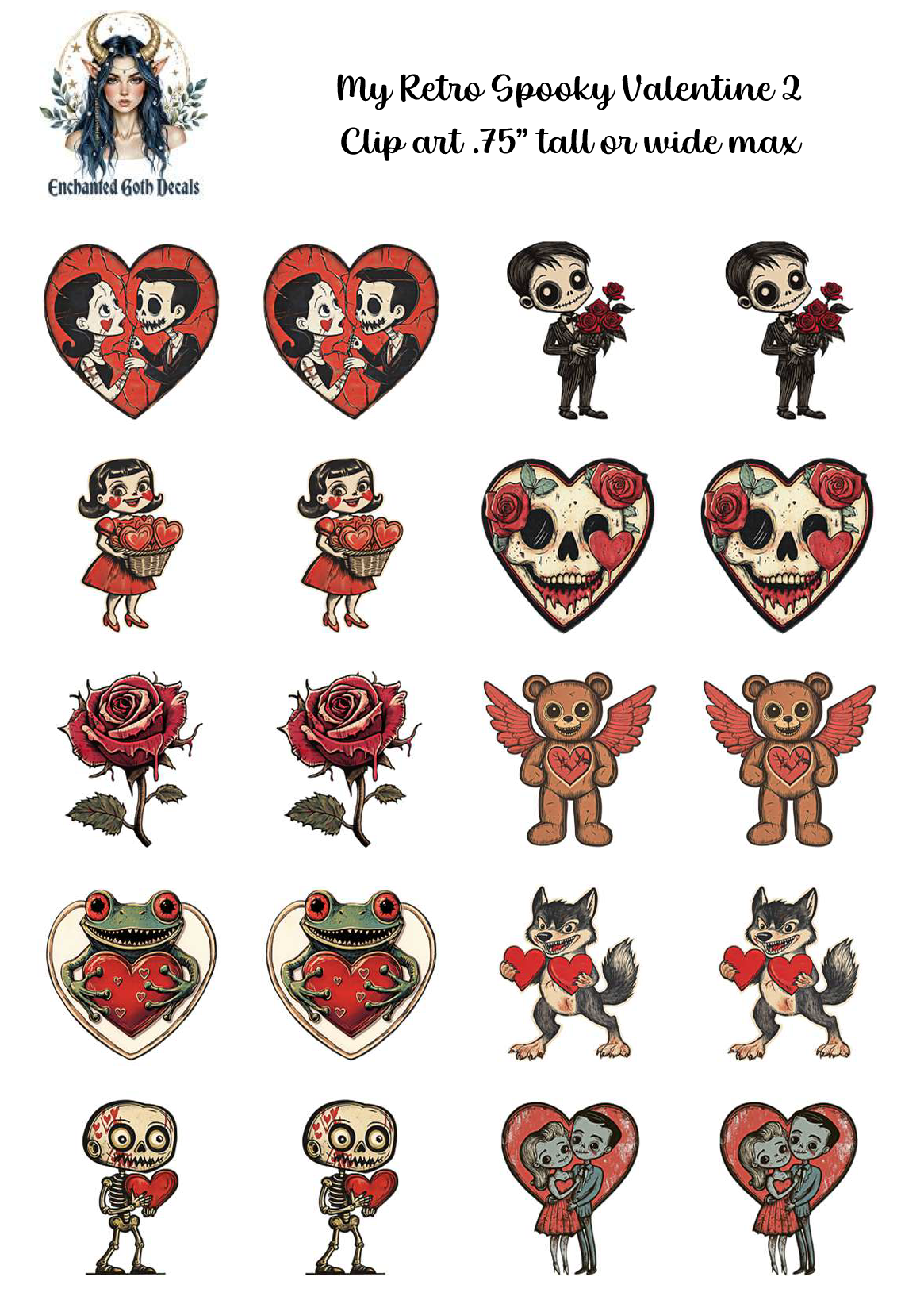 My Retro Spooky Valentine 2 - Clipart