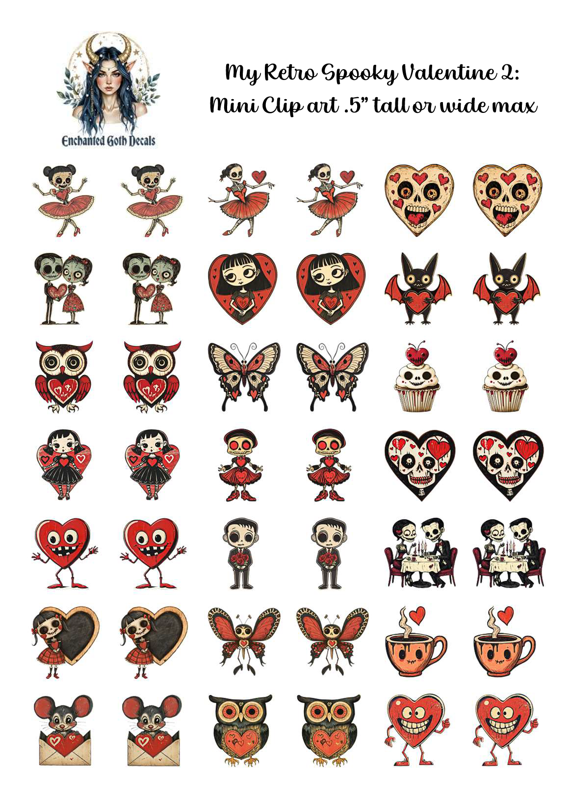 My Retro Spooky Valentine 2 - Clipart Mini