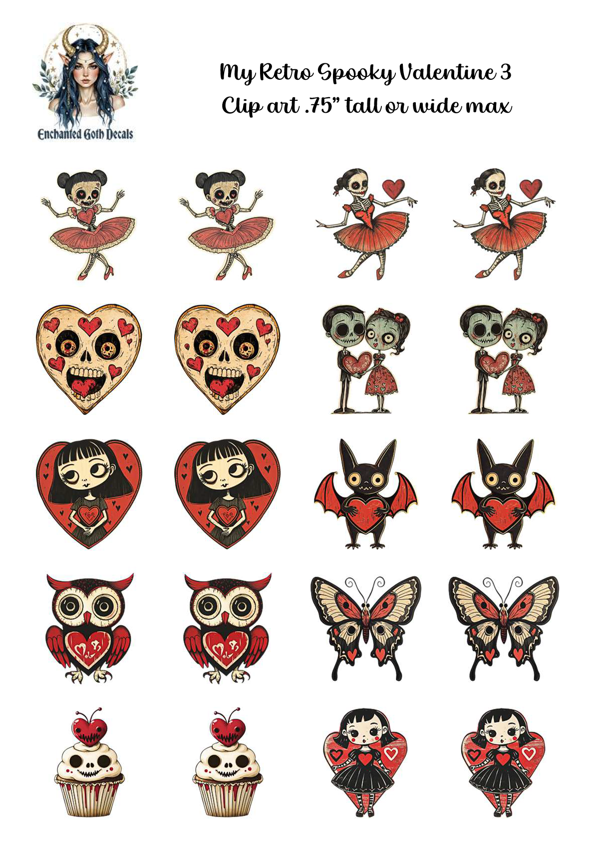 My Retro Spooky Valentine 3 - Clipart