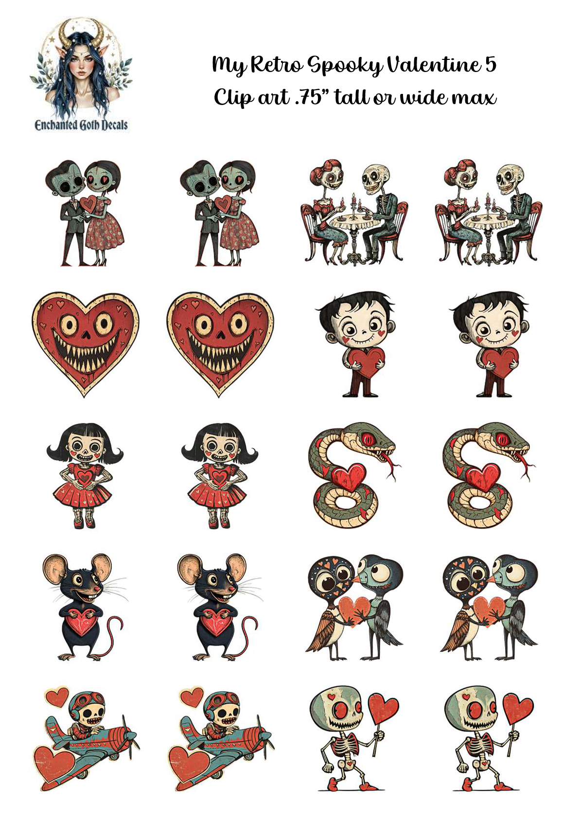 My Retro Spooky Valentine 5 - Clipart