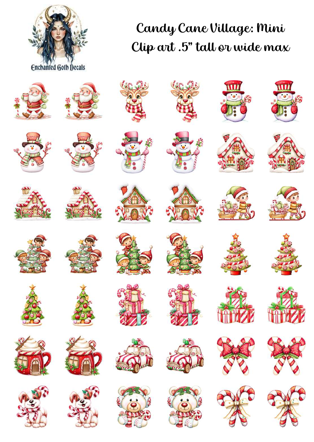 Candy Cane Village - Clipart Mini