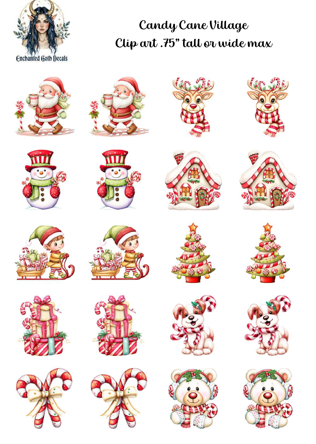 Candy Cane Village 1 - Clipart