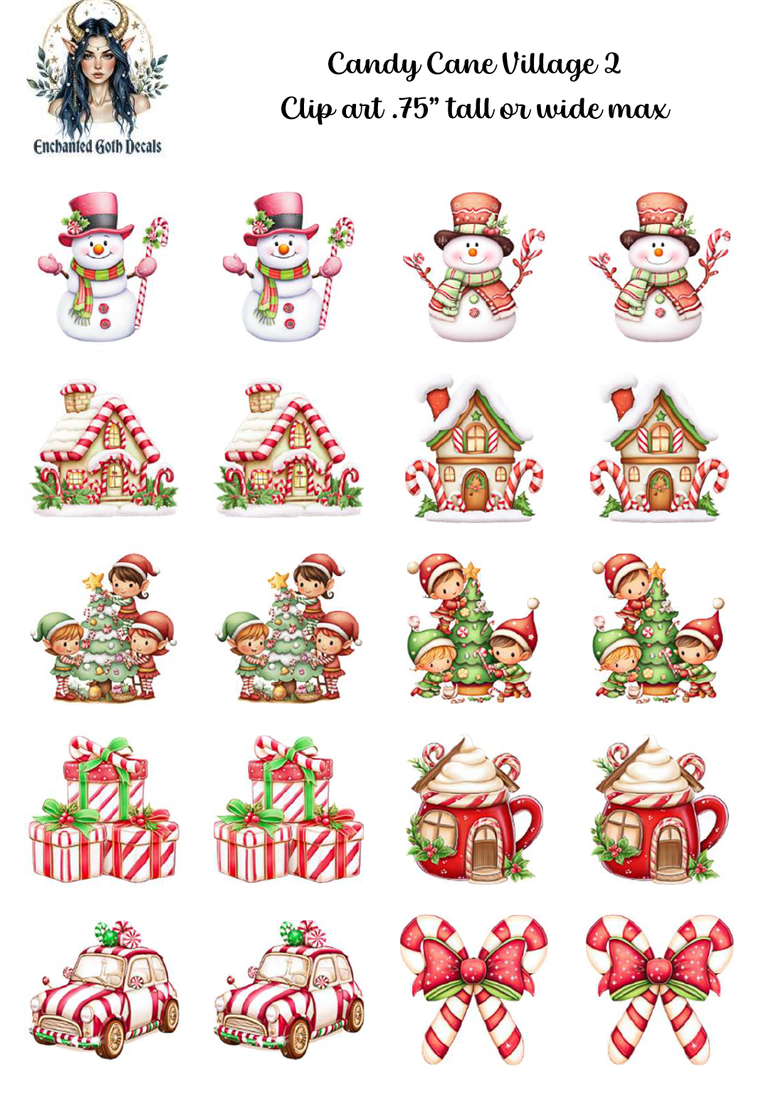 Candy Cane Village 2 - Clipart