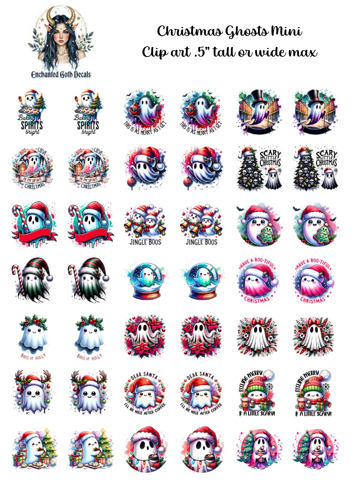 Christmas Ghosts - Clipart Mini