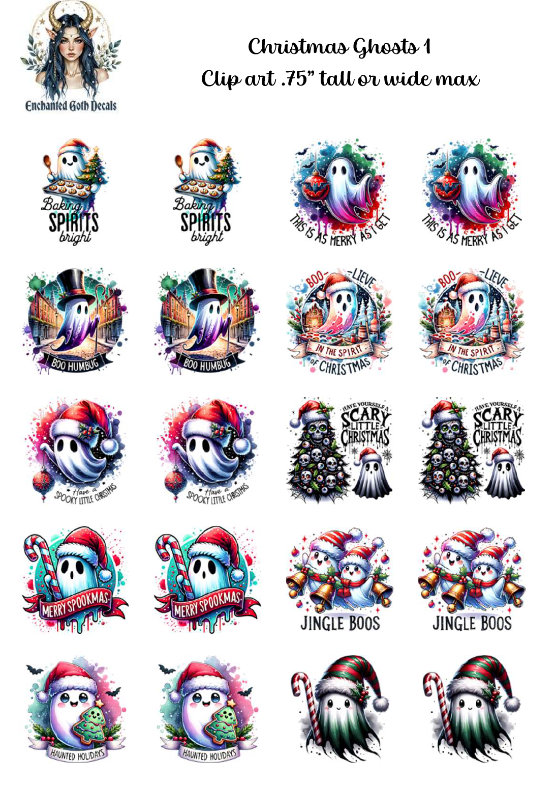 Christmas Ghosts 1 - Clipart