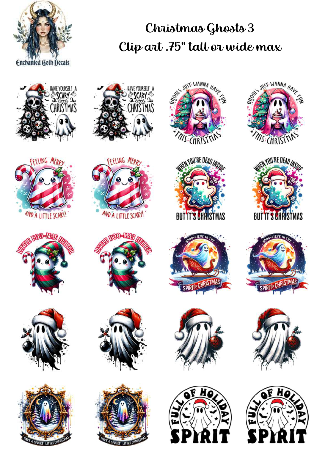 Christmas Ghosts 3 - Clipart