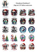 Christmas Skeletons 1 - Clipart Large