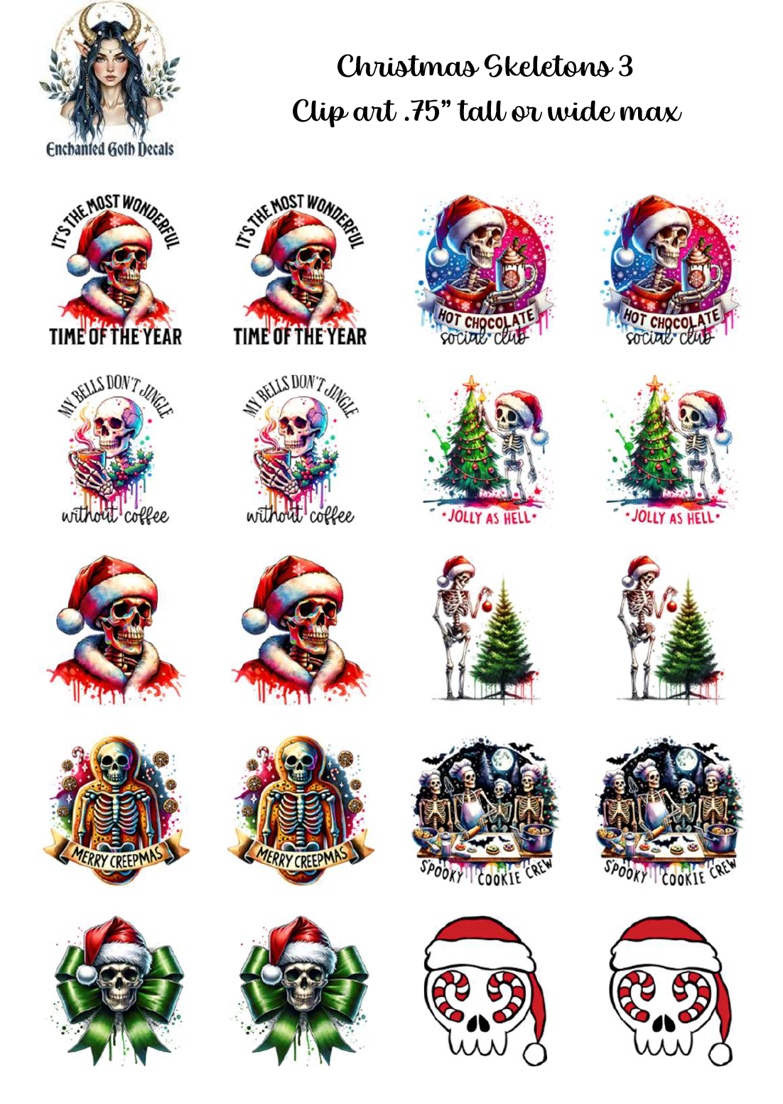 Christmas Skeletons 3 - Clipart