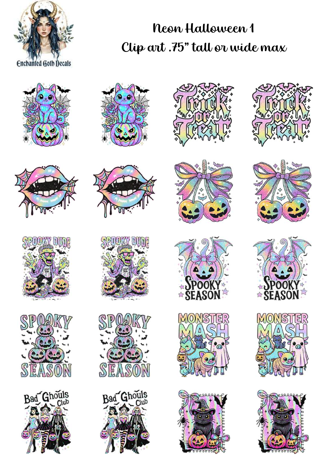 Neon Halloween 1 - Clipart