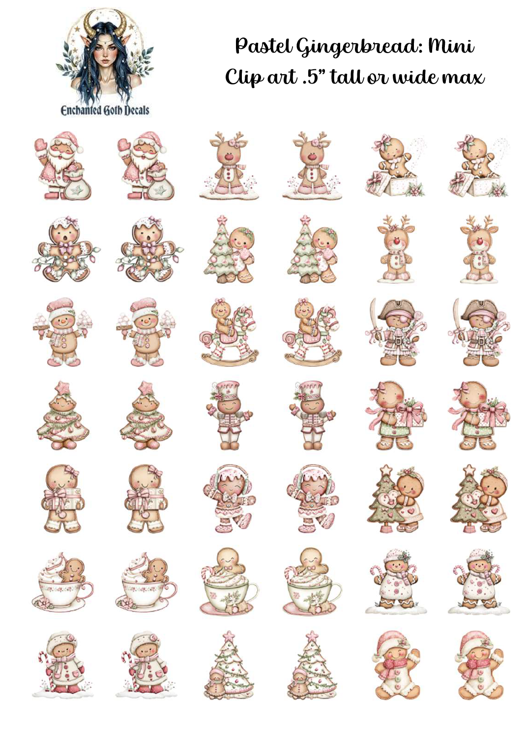 Pastel Gingerbread - Clipart Mini