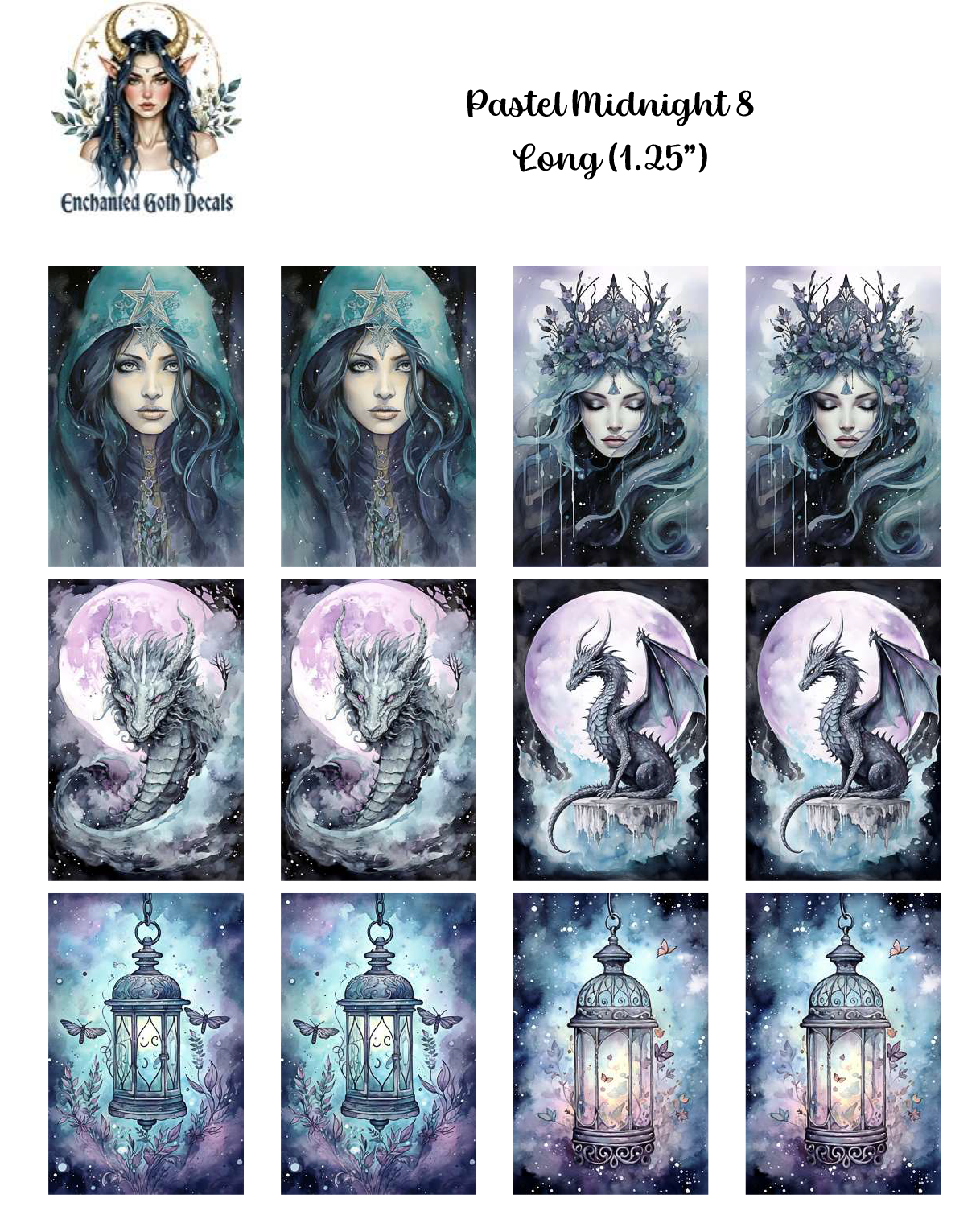 Pastel Midnight 8 - Long – Enchanted Goth Decals