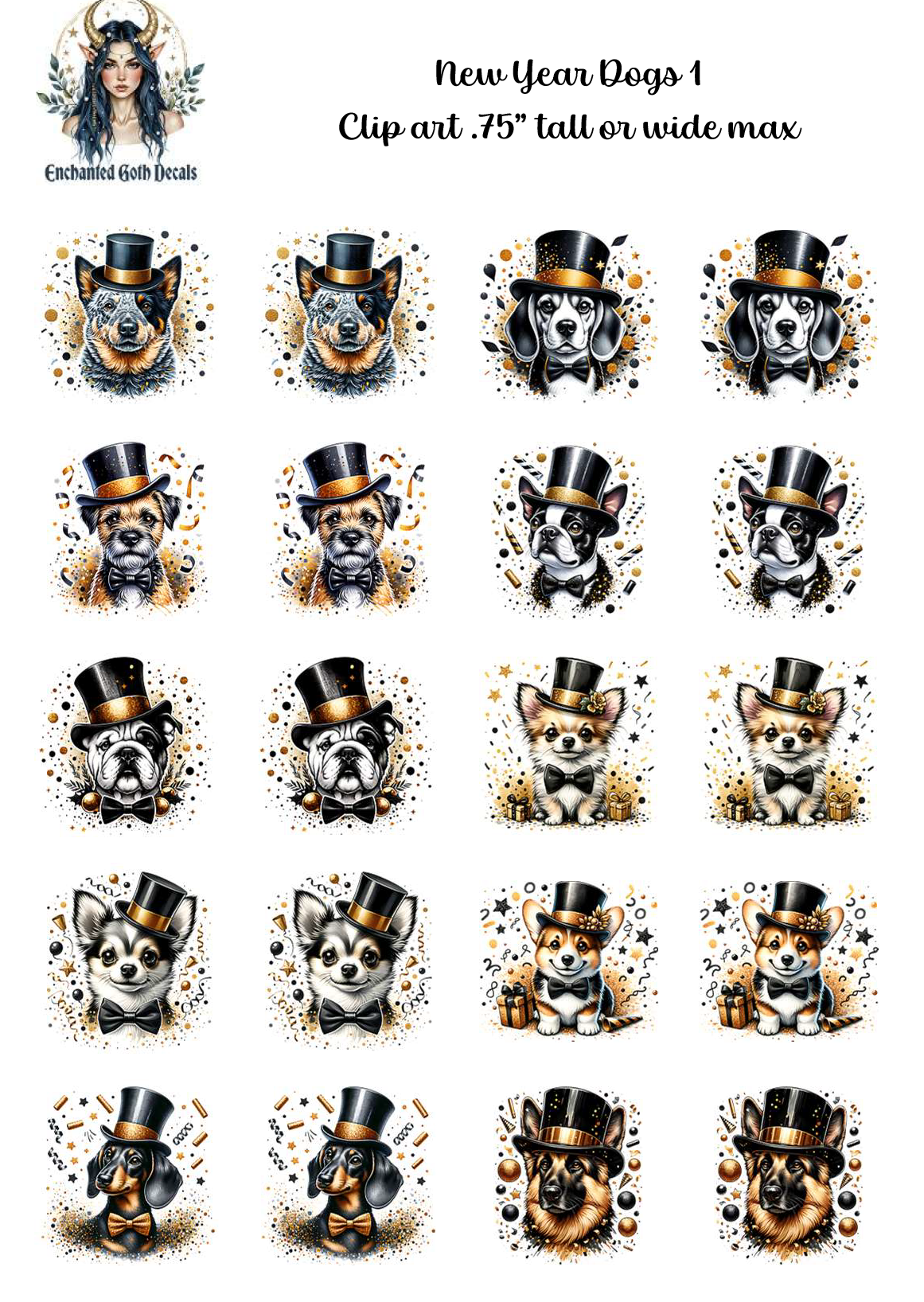 New Year Dogs 1 - Clipart